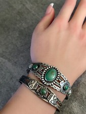OLD FRED HARVEY ERA THUNDERBIRD Navajo Turquoise  Sterling silver Bracelet - Additional view 2