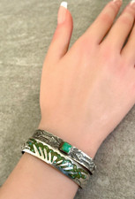 Old Vintage Fred Harvey Era Navajo Turquoise  Sterling silver Bracelet - Additional view 1