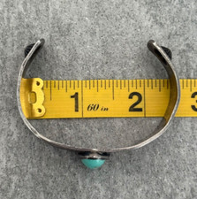 Old FRED HARVEY ERA Navajo Turquoise WHIRLING LOG REPOUSSE Silver Bracelet - Additional view 14