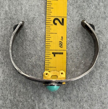 Old FRED HARVEY ERA Navajo Turquoise WHIRLING LOG REPOUSSE Silver Bracelet - Additional view 15