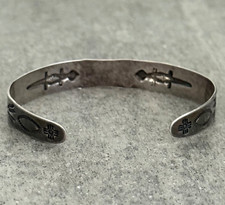 Vintage Fred Harvey Era Navajo Turquoise Gila monster Coin silver Bracelet - Additional view 9