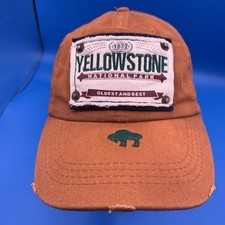 Yellowstone Hat Cap Strap Back Embroidered National Park USA Outdoors Mens
