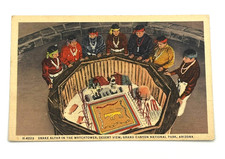 Fred Harvey Postcard Snake Altar Watchtower Grand Canyon AZ H-4223 Posted 1947
