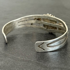 VINTAGE Native American Fred Harvey era Navajo Turquoise Sterling Bracelet 6.75 - Additional view 6