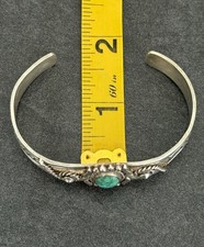 VINTAGE Native American Fred Harvey era Navajo Turquoise Sterling Bracelet 6.75 - Additional view 10