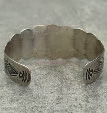 Old Vintage FRED HARVEY ERA Navajo SEVEN Turquoise ROW Sterling Bracelet 6.75 in - Additional view 10