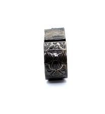 Fred Harvey Era Eagle Watch sterling silver cuff bracelet 40.75g - Additional view 1
