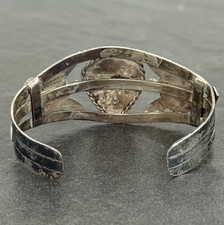 Old Fred Harvey era PRETTY GIRL Navajo Royston Turquoise Sterling Bracelet 32.5g - Additional view 7