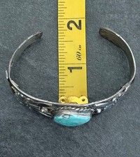 Old Fred Harvey era PRETTY GIRL Navajo Royston Turquoise Sterling Bracelet 32.5g - Additional view 10