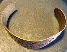 Fred Harvey Copper Cuff Bracelet Wheeler Manufacturing WMCO 30mm Navajo Symbols - Additional view 2
