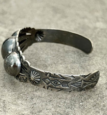 Vintage FRED HARVEY ERA Navajo CONCHO DOME Sterling Silver Bracelet - Additional view 5
