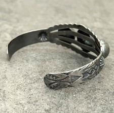 Vintage FRED HARVEY ERA Navajo CONCHO DOME Sterling Silver Bracelet - Additional view 6