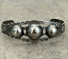 Vintage FRED HARVEY ERA Navajo CONCHO DOME Sterling Silver Bracelet