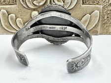 VTG Old Fred Harvey Navajo Sterling Silver Big Picture Jasper 48g Cuff Native - Additional view 3