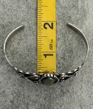 OLD FRED HARVEY WHIRLING LOG THUNDERBIRDS Navajo Turquoise Sterling Bracelet 7in - Additional view 11