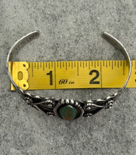 OLD FRED HARVEY WHIRLING LOG THUNDERBIRDS Navajo Turquoise Sterling Bracelet 7in - Additional view 10