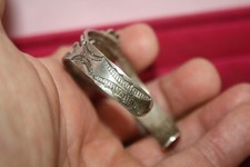 Old Fred Harvey Era Native American Sterling Silver Stamped Cuff Bracelet Agate? - Additional view 6