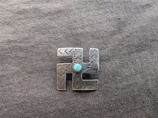 Navajo style Sterling Silver Fred Harvey Era Rare Whirling Logs Pin - Additional view 1