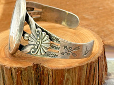 Fred Harvey Era 1922 Peace Dollar Sterling Navajo Cuff Bracelet--2028.25 - Additional view 3