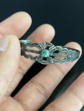 Fred Harvey Era VTG Navajo Native American Sterling .925 Turquoise Cuff Bracelet - Additional view 1