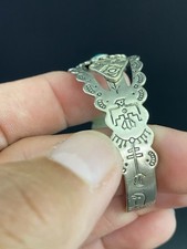 Fred Harvey Style Native American Style Turquoise Alpaca Silver Cuff Bracelet - Additional view 2