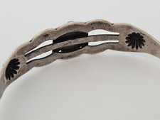 Fred Harvey Era Sterling Silver Turquoise Stamped Details Thunderbird Bracelet - Additional view 9