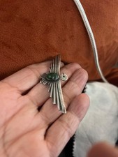 Fred Harvey Sterling Silver Turquoise Thunderbird Pin Brooch 2 1/2 Inches - Additional view 3