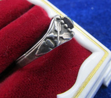 VINTAGE SOUTHWEST FRED HARVEY RING WITH TURQUOISE SIZE 00 - Additional view 1