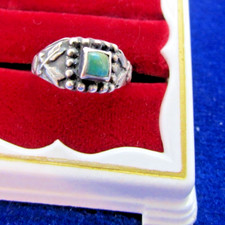 VINTAGE SOUTHWEST FRED HARVEY RING WITH TURQUOISE SIZE 00