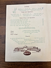 Menu Dinner Fred Harvey Restaurant  El Tovar Grand Canyon 1961 Vintage Paper - Additional view 1