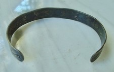 Vtg Navajo 3-STONE TURQUOISE Stamped Sterling SILVER BRACELET Fred Harvey Era - Additional view 12