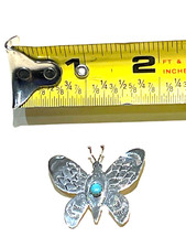 🔥Old Pawn 1950s Fred Harvey-era Native American Turquoise Squash Blossom Brooch - Additional view 4