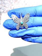 🔥Old Pawn 1950s Fred Harvey-era Native American Turquoise Squash Blossom Brooch - Additional view 6