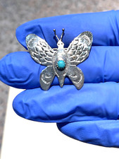 🔥Old Pawn 1950s Fred Harvey-era Native American Turquoise Squash Blossom Brooch