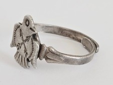 Old Vintage Fred Harvey Era Sterling Silver Thunderbird Crossed Arrows Ring Adj - Additional view 2