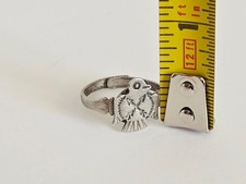 Old Vintage Fred Harvey Era Sterling Silver Thunderbird Crossed Arrows Ring Adj - Additional view 7
