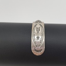 Fred Harvey Bracelet Silver Genuine Turquoise Split Shank Pretty Girl Souvenir  - Additional view 8