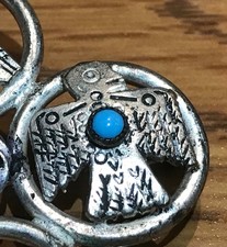 🔥HUGE Antique Fred Harvey-era Native American Cabochon Turquoise Silver Lot 61g - Additional view 2