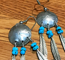 🔥HUGE Antique Fred Harvey-era Native American Cabochon Turquoise Silver Lot 61g - Additional view 9