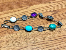 🔥HUGE Antique Fred Harvey-era Native American Cabochon Turquoise Silver Lot 50g - Additional view 12