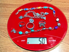 🔥HUGE Antique Fred Harvey-era Native American Cabochon Turquoise Silver Lot 50g - Additional view 18