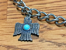 🔥HUGE Antique Fred Harvey-era Native American Cabochon Turquoise Silver Lot 50g - Additional view 4