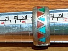 🔥HUGE Antique Fred Harvey-era Native American Cabochon Turquoise Silver Lot 50g - Additional view 10