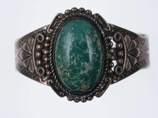 Maisels Fred Harvey Era Native American Sterling/Turquoise Cuff Bracelet i - Additional view 2