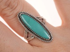 Sz6 Fred Harvey Era Navajo Turquoise/sterling ring JP