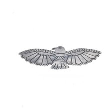 c1940's Big Navajo sterling silver Fred Harvey style thunderbird pin/brooch - Additional view 1