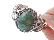 Large Vintage Bell Trading post Fred Harvey Era Turquoise Cuff bracelet - Additional view 1