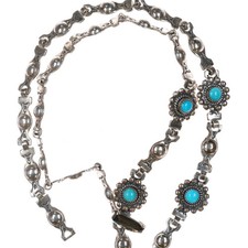 Vintage Fred Harvey type Sterling and turquoise necklace - Additional view 1