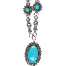 Vintage Fred Harvey type Sterling and turquoise necklace - Additional view 2