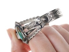 Bell Trading Post Fred Harvey Era Sterling silver turquoise cuff bracelet - Additional view 2